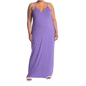 ABOUND lavender casual v neck spaghetti strap maxi dress Plus Size 2X NIB